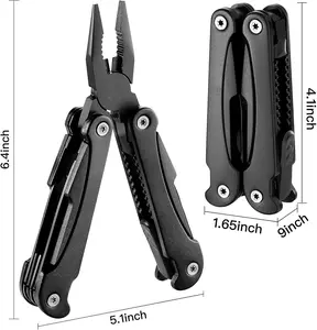 Multitool Pliers with Pocket Clip  14 IN 1  , Portable Pocket Knife Camping Tool - Needle Nose Pliers, Replaceable Wire Cutters, Screwdrivers & Saw, Ideal Multitool Gifts for Men, Dad, Husband