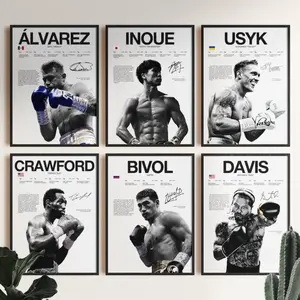 Alvarez Inoue Usyk Crawford Bivol Davis Poster, Boxing Wall Print,  Boxer Poster