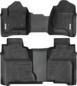 YITAMOTOR Floor Mats Car Accessories for 2014-2018 Chevy Silverado/GMC Sierra 1500 Crew Cab,2015-2019 Chevy Silverado/GMC Sierra 2500HD 3500HD Crew Cab,TPE Floor Liners 1st & 2nd Row