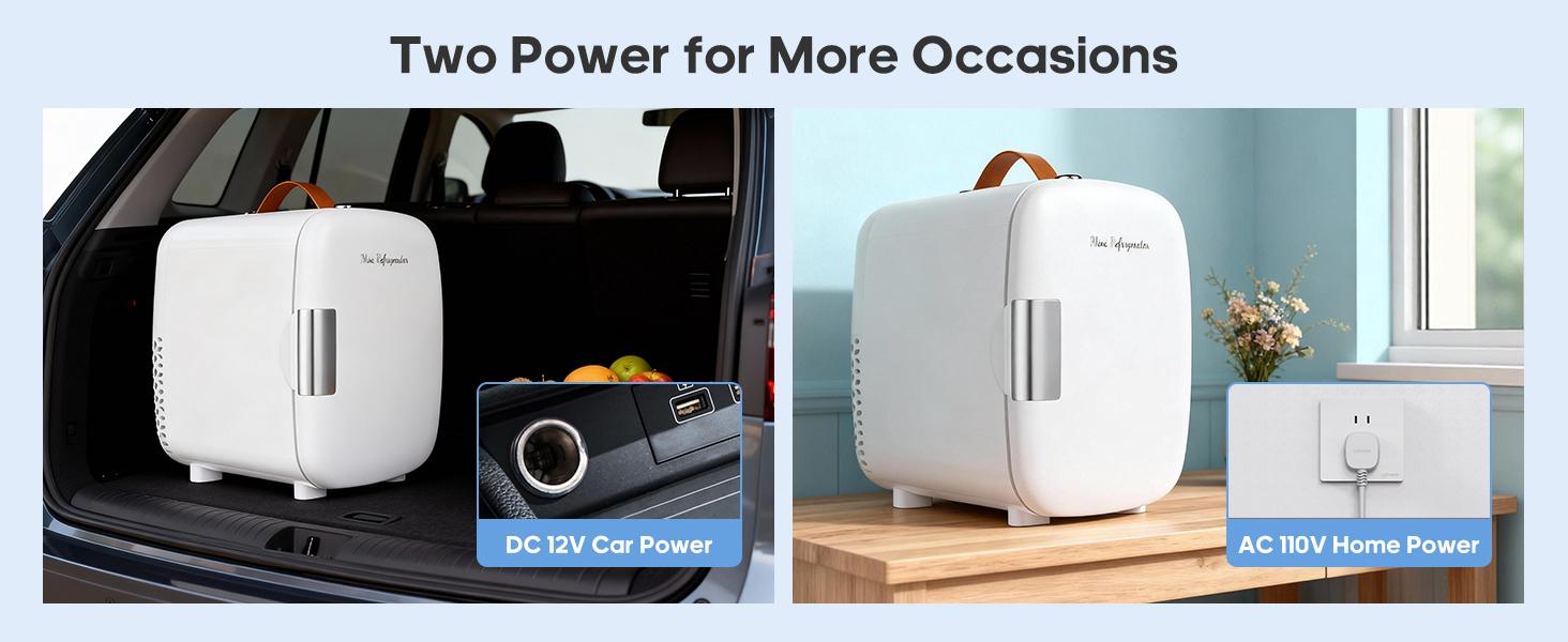 Mini Fridge, Portable Small Refrigerator 4L/6 Can Cooler & Warmer Compact Fridge for SkinCare, Food and Drinks, Small Fridge for Bedroom, Dorm, Car, Office