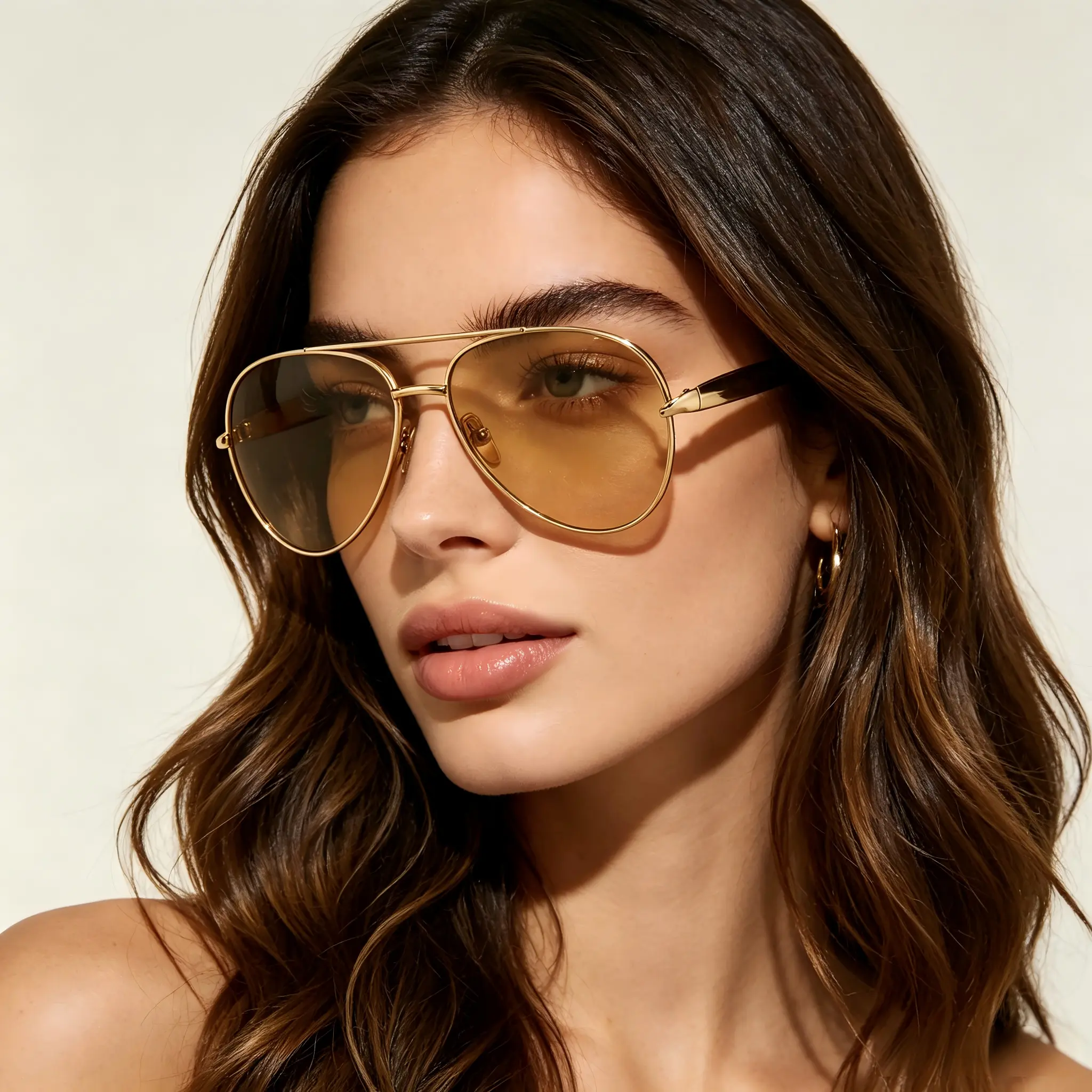 【Buy 1 Get 1 Free | Random Colors】Retro Gold Oversized Aviator Sunglasses - UV400 Protection, 70s Style Shiny Statement Frame Glasses, Lightweight Rich Girl Eyewear, Affordable Fashion Stylish Accessories for Date Night That Elevates Every Look, Lightweig