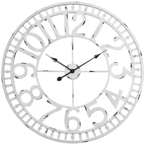 Utopia Alley  Manhattan Industrial Wall Clock Analog , White - 30 in.