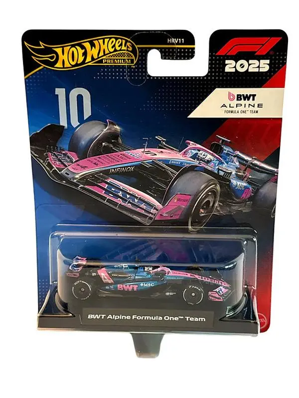 Hot Wheels Premium F1 2025 BWT Alpine Formula 1 Team #10 Diecast Model Car with Real Riders