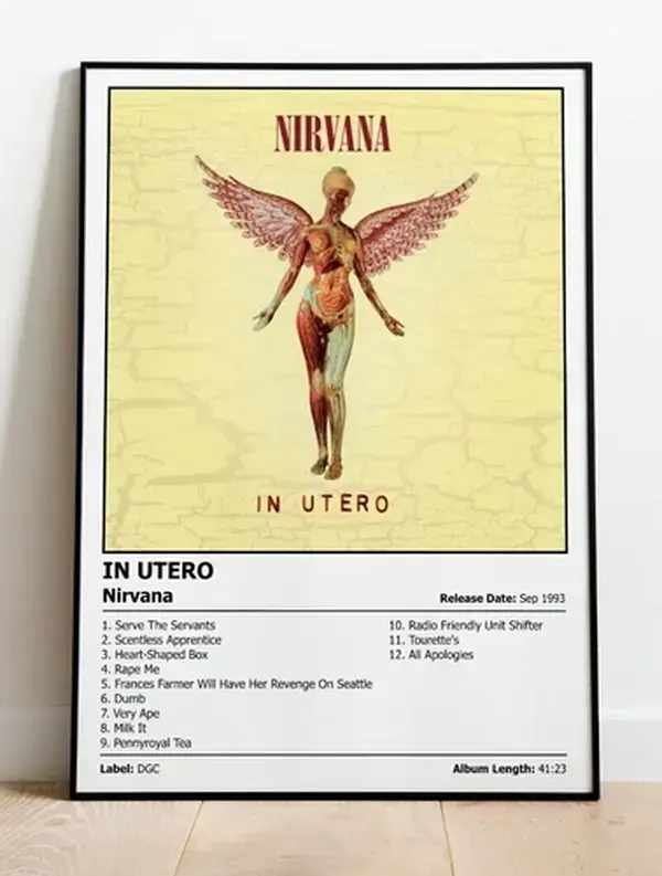 NIRVANA - In Utero | Music Album Cover Print Poster | A4, A3, A2 & A1