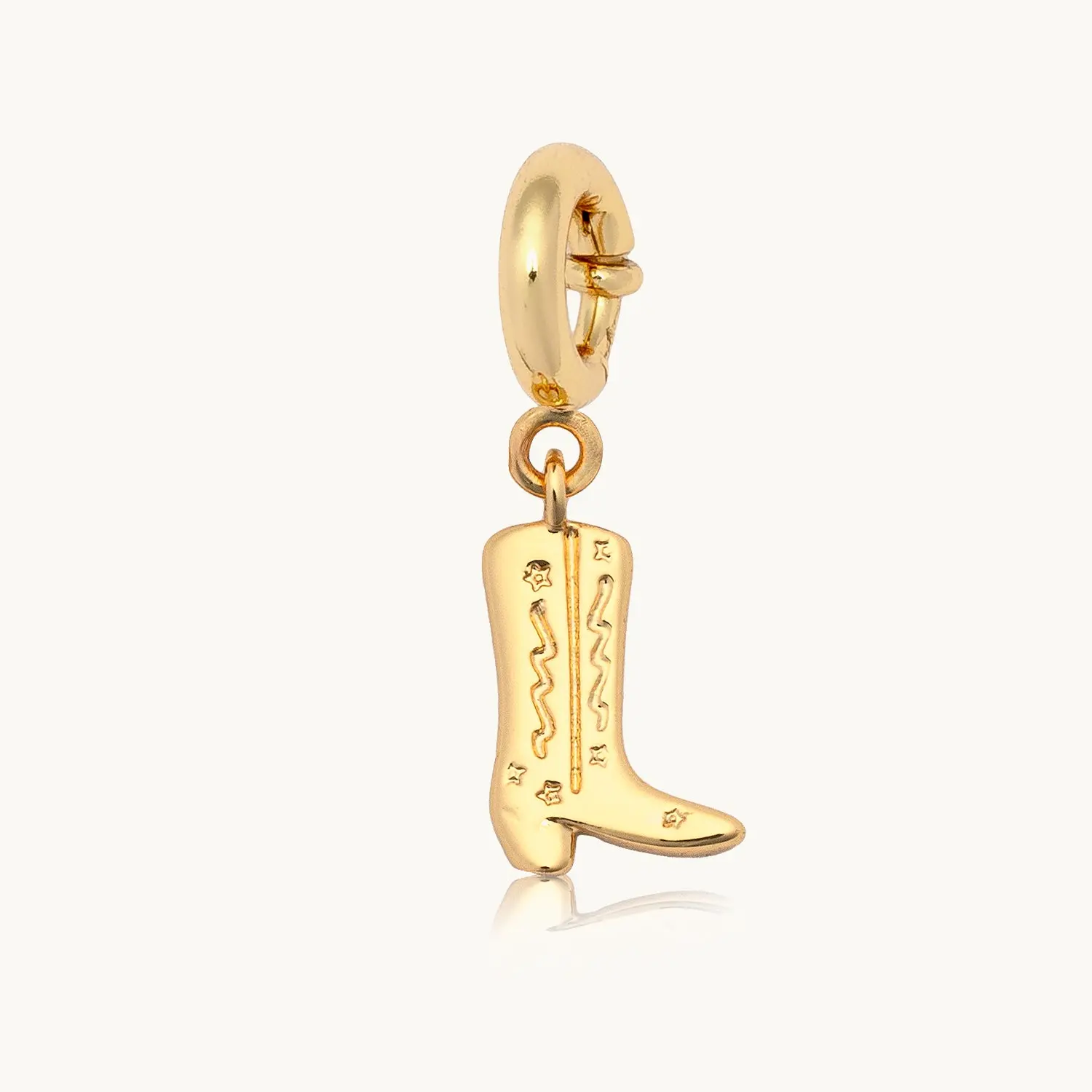 Little Words Project Female Brass Cowboy Boot Charm - Southern Western Wear Collectibles for DIY Jewelry, Charm Bases, Necklaces, Country Flair, Small Size, Choking Hazard Small Parts, Metal Coating, Spring Ring Clasp, Bracelet, Country Wear, Western Love