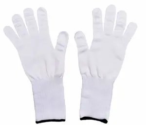 White Extended Length Polyester Coated Gloves, Silicone-Free Cleanroom Design, Uncoated Dry Hand Liner Gloves, Precision Knit High Dexterity, For Clean Rooms, Metalworking, Construction, Logistics, Warehousing, Car Repair, Household Chores