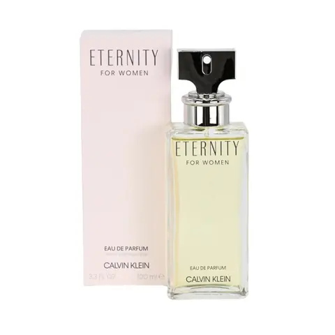 Calvin Klein Eternity Women's Perfume Eau de Parfum Spray, 3.4 fl oz (3 to 3.9 fl oz) - Romantic Scent Blend with Soft Floral Fragrance, Exotic Fruits, Spicy Patchouli, Amber Warmth, Daytime Romantic Gifts for Her, Gifts for Female Adults