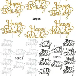 Happy Birthday Cake Topper, 30pcs/set Mixed Color Birthday Cake Decoration, Birthday Party Cake Decoration Supplies, Party Decorations