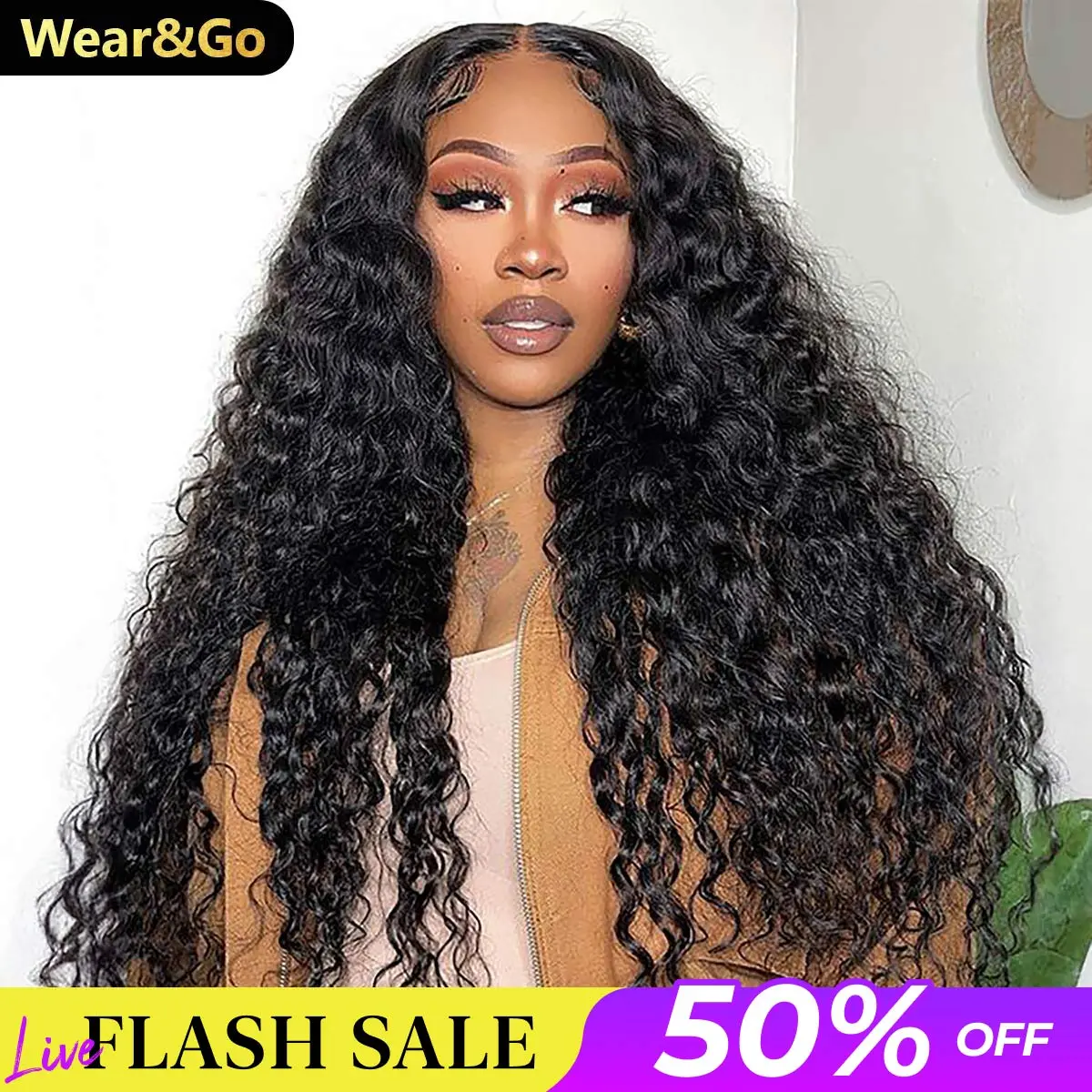 [Live Flash Sale] OQ HAIR Water Wave Wear Go Wig With Drawstring Pre-cut 9x6 Lace Bleached Tiny Knots Glueless Wig With Pre-plucked Hairline