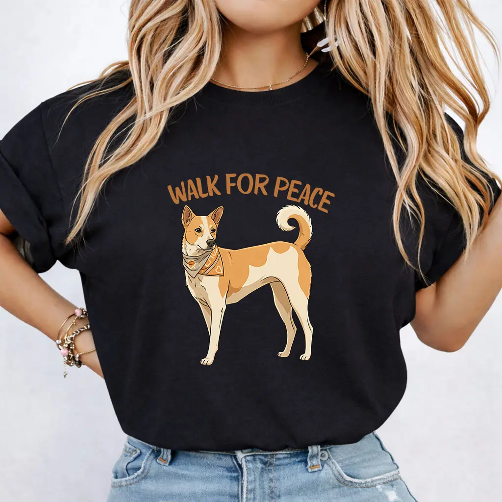 Walk For Peace Dog T-Shirt, Sweatshirt, Peace Walking Monk & Dog Shirt, Basenji Dog Tee, Cute Dog Lover Gift