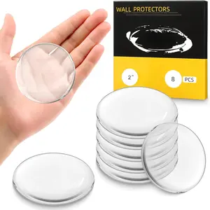 8 count 2" Door Stoppers for Wall, No-Falling Door Knob Wall Protectors,  Adhesive Door Bumpers, Clear