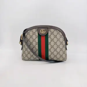 Pre-owned GUCCI leather Crossbody Bags GG Supreme Monogram Textured Dollar Calfskin Web Small Ophidia Dome