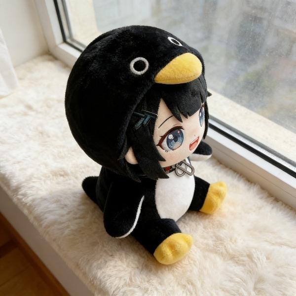 23cm Kawaii Stuffed Penguin Plush - Super Soft Fluffy, Anime Girl Design, Soft Fabric, Fluffy Texture, Cute Look, Cuddly Kawaii Doll, Ideal for Girls' Gifts, Anime Themed Room Decor Collectibles