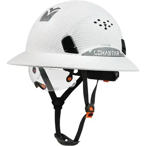 Full Brim Hard Hat with Vents & 6-Point Suspension, Adjustable Hard Hat for Construction Work, Industrial Protective Gear for Men and Women, High Visibility Design with Reflective Stripes, Reflective Strips, Adjustable Size,summervibes
