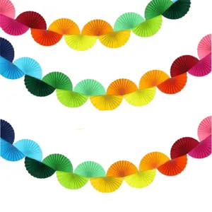 3Pcs Wedding Paper Fans Garland 15.6ft Colorful Background Ceiling Hanging Decorations Set for Birthday Party Supplies 3D Bachelorette Party Decorations (Rainbow) - Home Improvement.