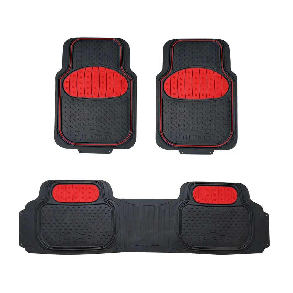 Custom Fit Heavy Duty ClimaProof Trimmable Edge Non-Slip Rubber Base Car Floor Mats, Red Fluid Barrier Protector, Automotive Accessories, Car Interior Textile Accessory, Car Accessories Women, Auto Parts Accessories