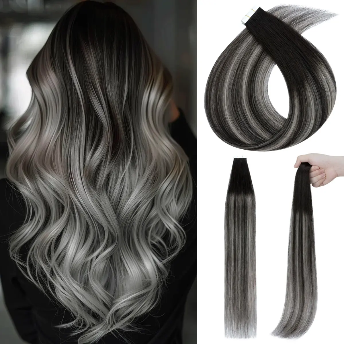 MY-LADY 10PCS/Pack 100% Remy Human Hair Tape In Extensions Real Human Hair Silky Straight Hair Pieces for Women