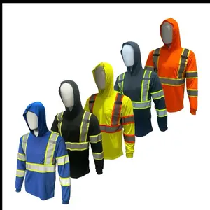 High Visibility Sun Protection Lightweight Long Sleeve Moisture Wicking Construction Hoodie