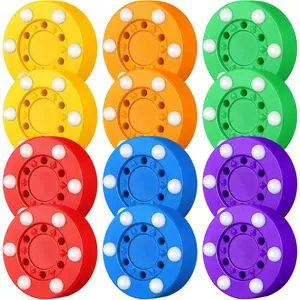 12 Pcs Roller Hockey Pucks for Street Ice and Outdoor Hockey