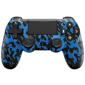 ISHAKO Wireless Game Controller for PS4/PS3/PC/Android/iOS with Double Vibration, Motion Sensing, Touchpad, Speaker, Type C, Console, PS414 Blue