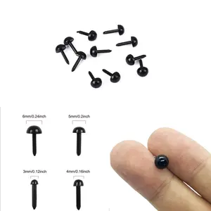 [Mini Plastic Eyes] 100pcs/bag 3-8mm Mini Black Plastic Eyes | for Sewing Small Ball Craft Eyes for Needle Felting Bears Dolls Puppet Plush Animal Sewing Making (No Washers or Backs)