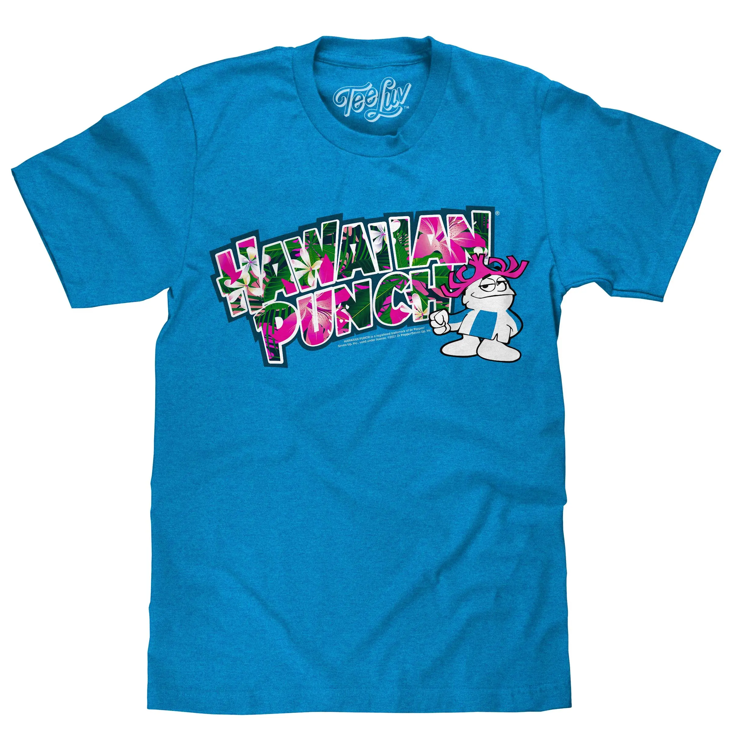 Hawaiian Punch Floral Print T-Shirt - Blue