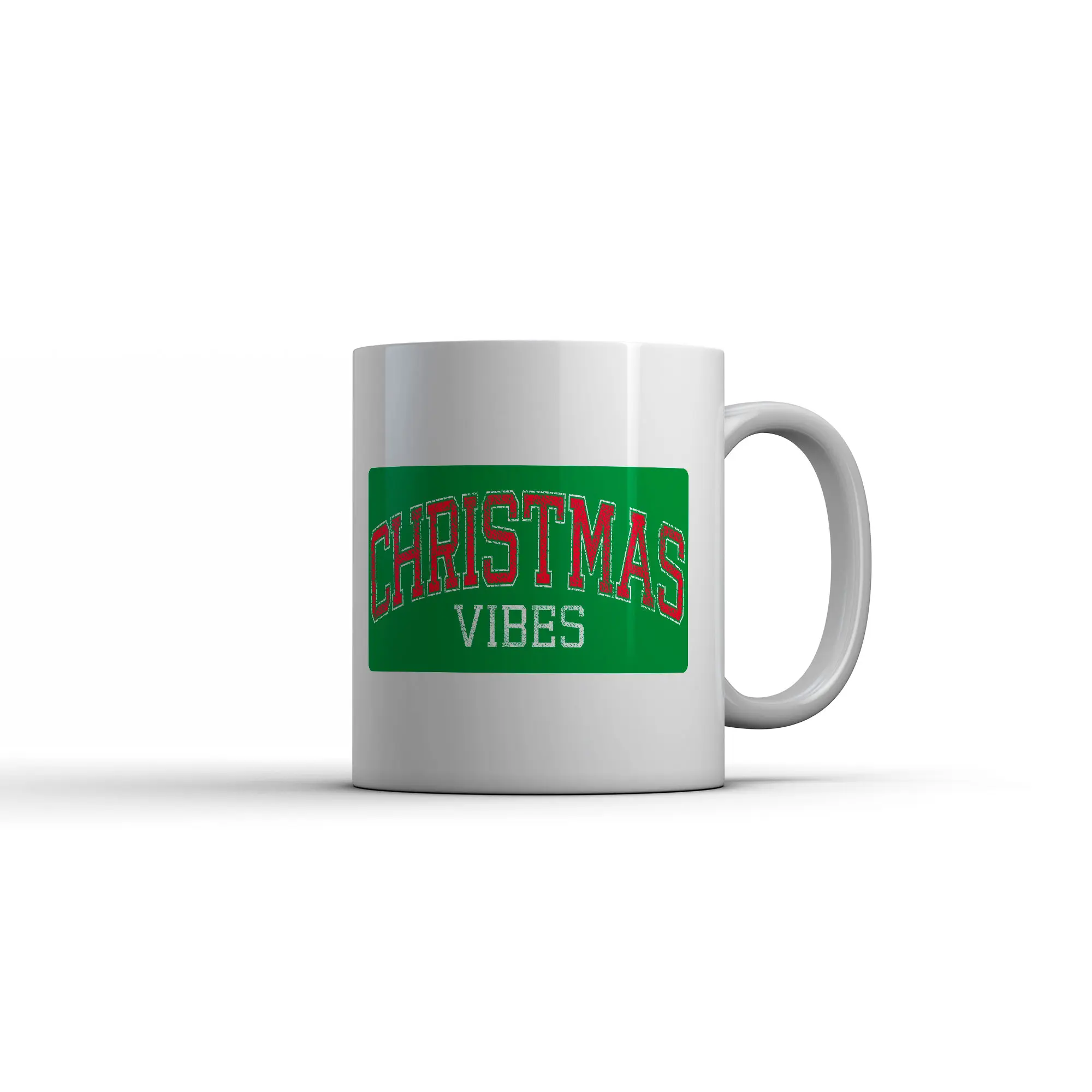 Christmas Vibes Mug Funny Sarcastic Xmas Decorative Gift Coffee Cup - 11oz Funny Coffee Mugs Ceramic Printed Drinkware Cup