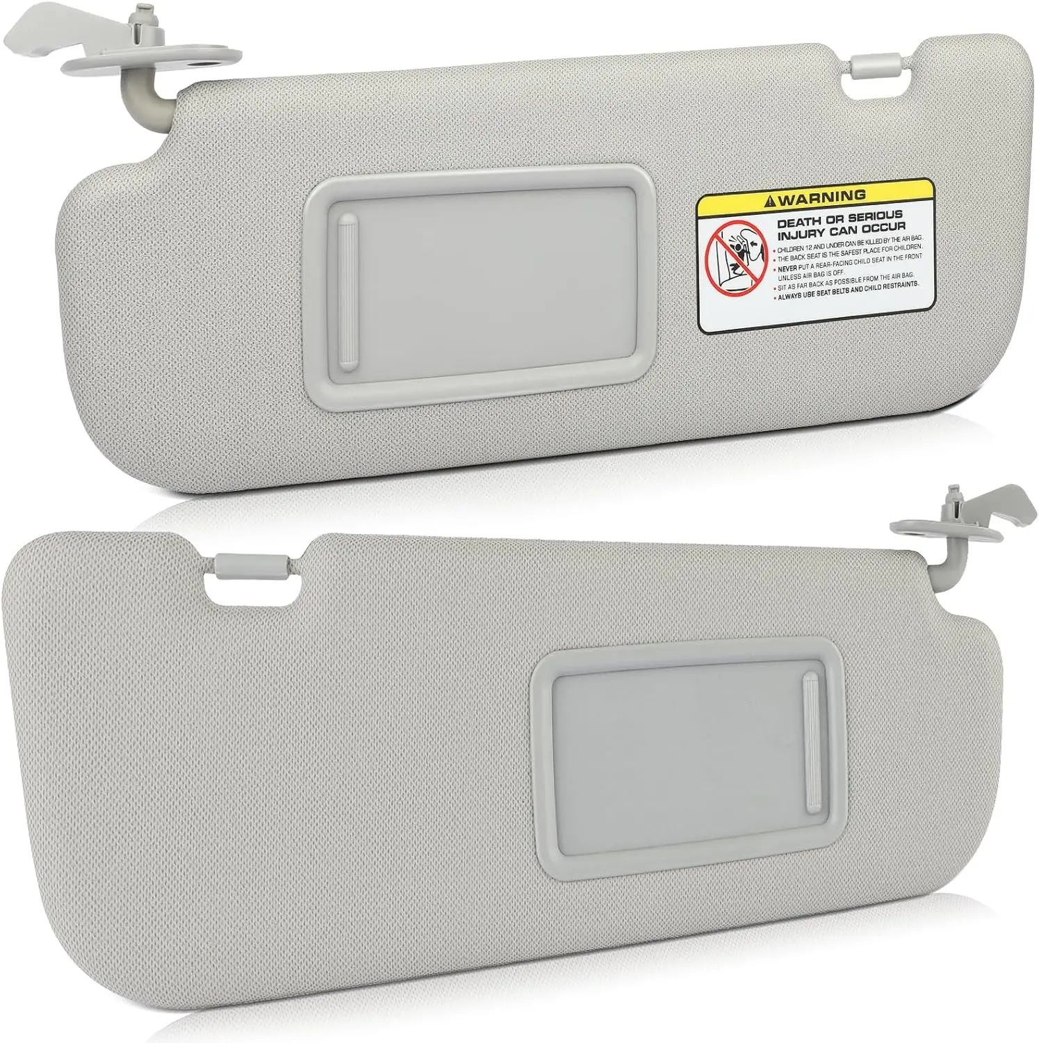 Car Sun Visor Auto Accessories - Left & Right Gray with Slide-Out Panel, 2011-2015 Hyundai Elantra Window Solar Protection Replacement Parts (852203x000tx, 852103X000TX)