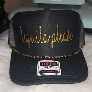 tequila please-gold glitter OTTO trucker hat Fashion Accessory with chain