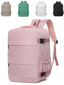 Vacuum Compression Travel Backpack with Pump, 40x30x20cm Tui Airways Approved, 35.56cm Laptop Compatible, Under-Seat Cabin Bag, Airline Approved Backpack, Ryanair, EasyJet, WizzAir Cabin Bags