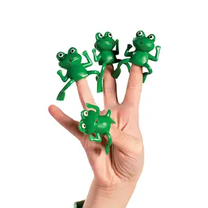 1 3/4" Bulk 72 Pc. Mini Happy Frog Green Vinyl Finger Puppets