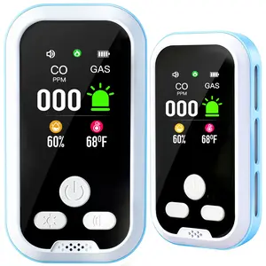 Buwheekoki 6-in-1 Portable Detector, Natural Gas Temperature Humidity Sensor, Plug-and-Play HD Display, Smart Alarm for Kitchen Garage RV Apartment