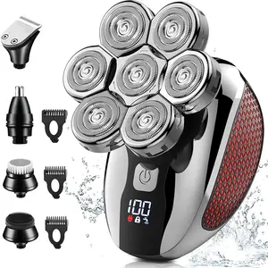 Men's Electric Shaver with LED Display, Rechargeable Bald Head Trimmer, Multi-Functional Hair Clipper, Ideal Gift for Boyfriend Husband, Cordless Portable Shaver, Multifunctional Hair Shaver, Rechargeable Shaver Machine