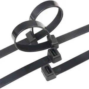 24 Inch Heavy Duty Zip Ties Black (50-Pack) 250 lb Tensile Strength,  & Weatherproof for Outdoor Use, Long Plastic  Ties for Bundling, Organizing