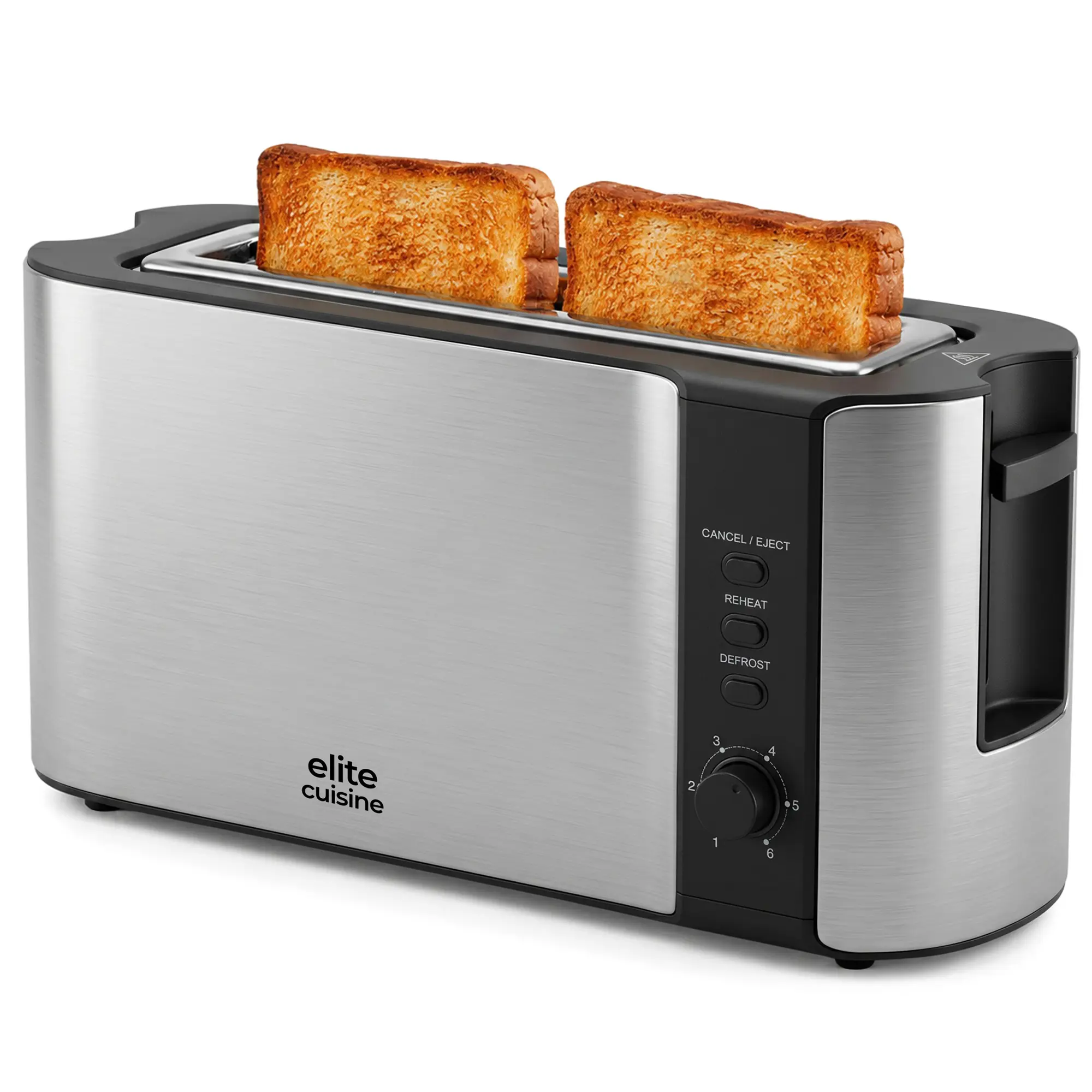 Elite Cuisine ECTL5052 2-Slice/1 Long Slot Slim Toaster With 6 Toast Settings