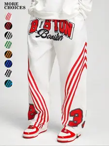 Men's Thermal Lined Letter Print Lounge Pants, Casual Comfy Breathable Trousers for Daily Wear, Men's Sleepwear & Loungewear for Fall & Winter