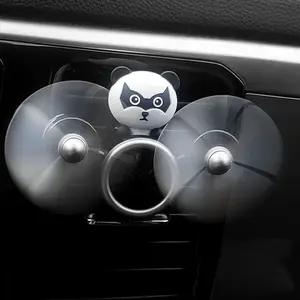 Cute Panda Pilot Car Air Freshener, Car Scents, Propeller Rotates with Wind, Stress Relief Car Interior Accessory, Interior Accessories For Car, Xh-001 Solid Model, Car Aroma Diffuser