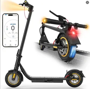 DXH Delong Electric Scooters,10" Tires, for Adults with 500W Motor,Up to 19MPH Max Speed,Powerful App-Enabled Electric Scooter,Portable Electric Scooter with Lights, Electric Folding Scooter with Dual Brakes