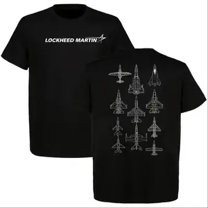 Lockheed Martin Jet Blueprint T-ShirT, Military Aircraft Lineup & USA Flag Shirt, Perfect for Weapons Enthusiasts, Full Color, Full Size