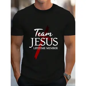 Christian God Faith Lifetime Member Team Jesus T-Shirt Women's Men's Graphic Tee Causal Tops