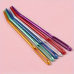 1pc Elbow Needle, Big Eye Needle, Hand Sewn Knitting Patch, Thick Hole Sweater Thread Needle, Hand Stitched Velvet Thick Needle, Sewing Supplies
