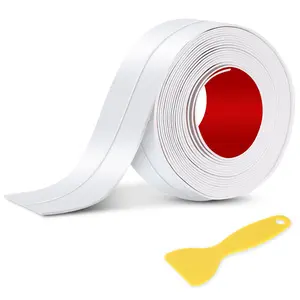 White Caulk Tape Sealant Strip 1 Rolls  Self Adhesive Caulk Tape Tub and Wall Sealing Strip PVC Caulk Strip Toilet Caulk for Bath & Kitchen Shower Corner Sink Edge Toilet Base