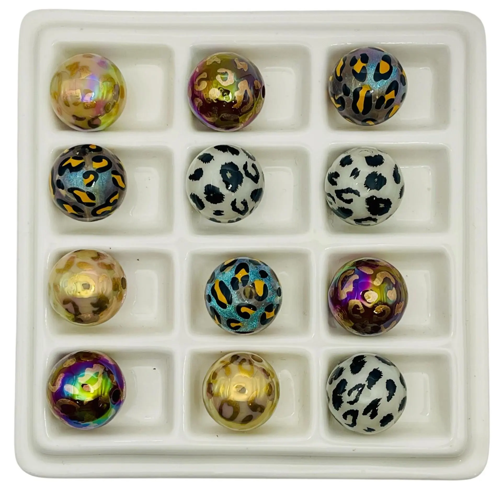 Swirls Stars Crowns & Cows 16mm Magic Bead Mix Gold White for Crafting Necklaces Bracelets DIY Projects Classic Look Beading Making Adjustable Beaded Design Boho Style Beaded Beaded Mesh