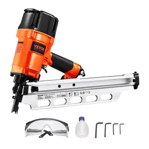 fathersdaygift VEVOR Framing Nailer, 2 to 3-1/2 21 Degree Full Round Head Pneumatic Framing Nailer with Dual Trigger Modes Tool-Less Depth Adjustment, 80-120PSI Pro Air Nail Gun for Framing Flooring Decking