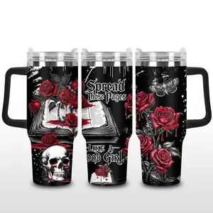 Romantasy Books Tumbler 40oz Dark Romance 40oz Tumbler, Gothic Fantasy Book Tumbler 40oz, Christmas Gift, Mother's Day, Secret Santa, White Elephant, Office Essentials, Hydration Goal, Aesthetic Drinkware.