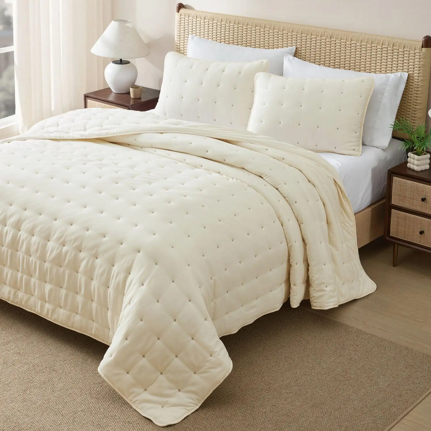 CGK | Washed Quilt Set - Ultra Soft Lightweight Bedding, Modern Textured Design, All Season Comfort CGK | Washed Quilt Set - Ultra Soft Lightweight Bedding, Modern Textured Design, All Season Comfort