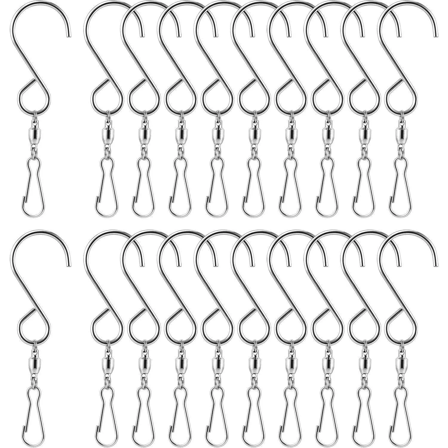 20 Pack Wind Spinner Swivel Hooks Clips for  Wind Spinners Chimes  Twisters Garden Bells Party