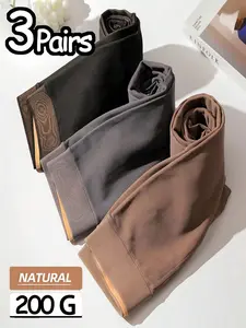 Women's Solid Color Heart Print Thermal Lined Tights, Casual Comfy Warm Pantyhose for Fall & Winter, Women's Tights for Daily Wear