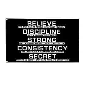 Discipline Flag 3x5 Ft Motivational Flags Man Cave Wall Art Decor Banner Gifts Ornaments