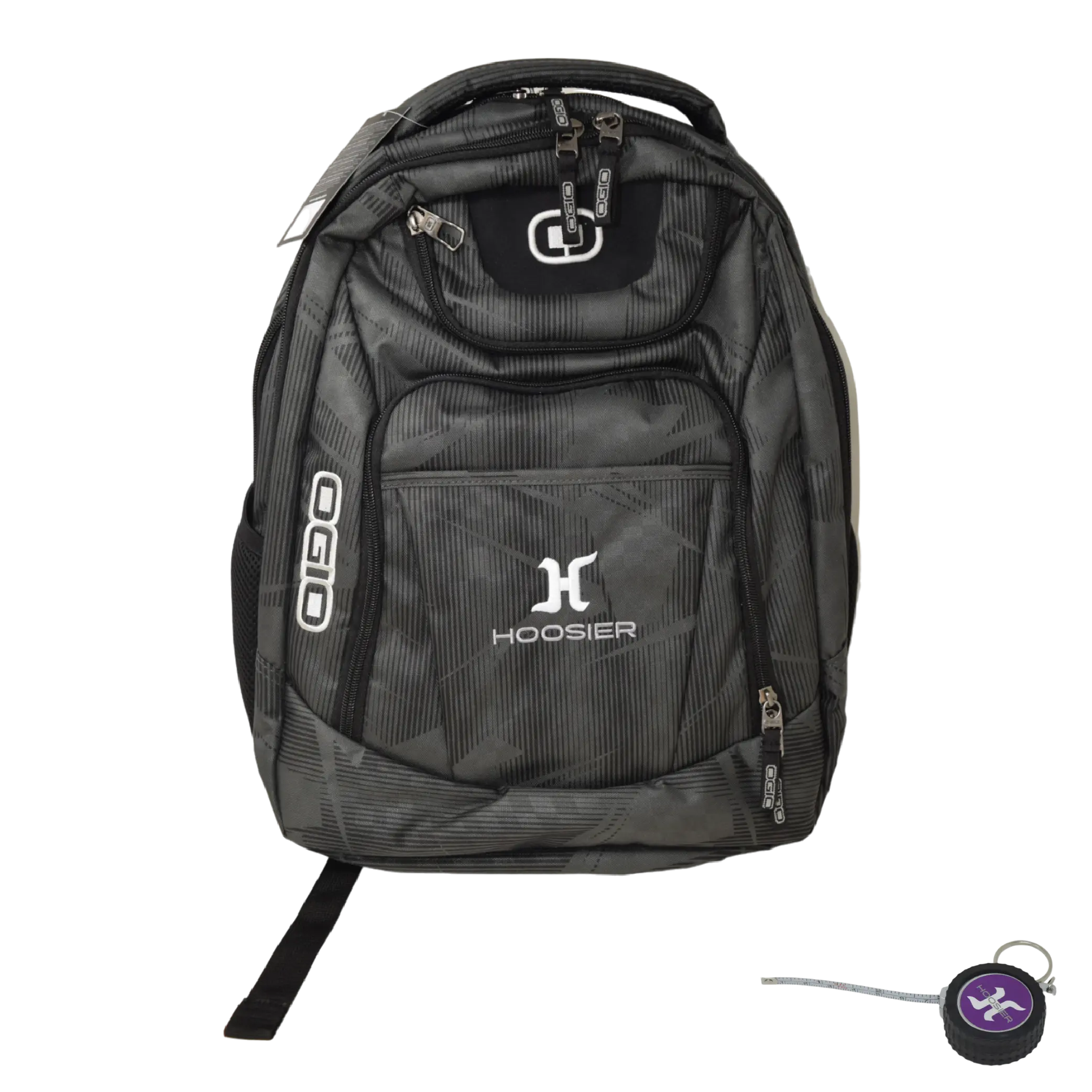 Hoosier OGIO Excelsior Gray Backpack - Dual Main Compartments, Padded Air Mesh Back, Hoosier Keychain for Campus Life, Back to School Haul (Mesh Backpacks, EDC Gear, Whats in My Bag), Everyday Carry, Adjustable Shoulder Strap, Adults, Athletic, Built-In O